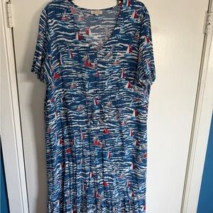 Stitch by Chevalier Blue Nautical Print Dress